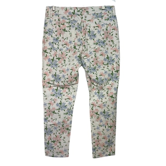Calvin Klein Pants - Calvin Klein Floral Skinny Pants Womens Sz 10 Pink Blue White Stretch Crop Ankle